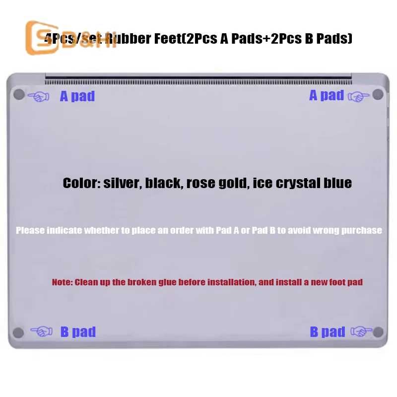 4Pcs Original Rubber Feet Pad For Surface Laptop 3 4 Anti Slip Pad Feet Bottom Base Cover Replacement