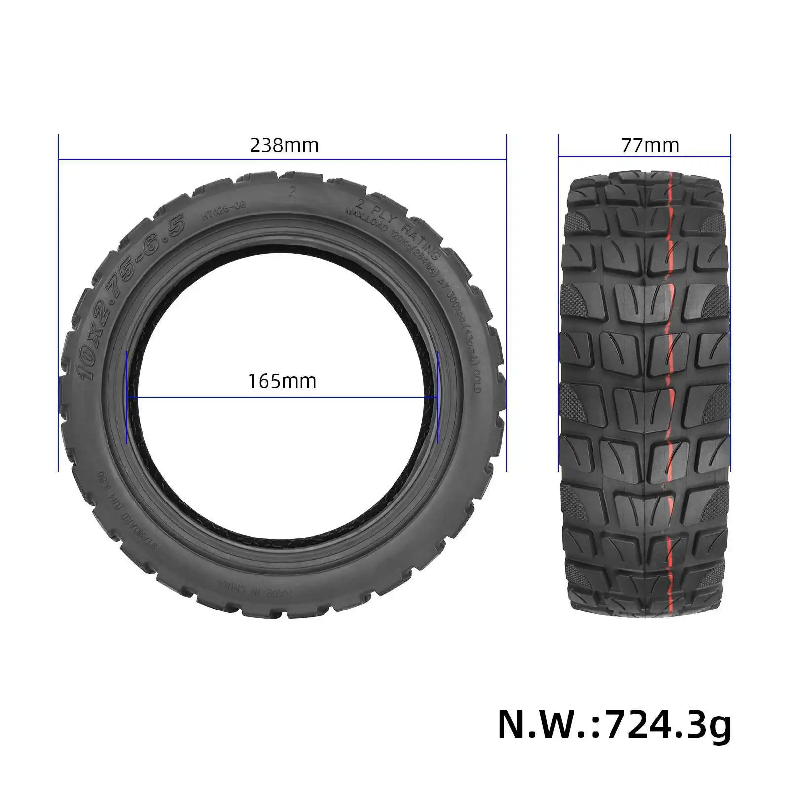 

10 Inch Tire 10x2.75-6.5 Thick Anti-Slip Rubber Replacement Tire for Electric Scooter Fit for Xiaomi M365 Mijia Ninebot ES1 ES2