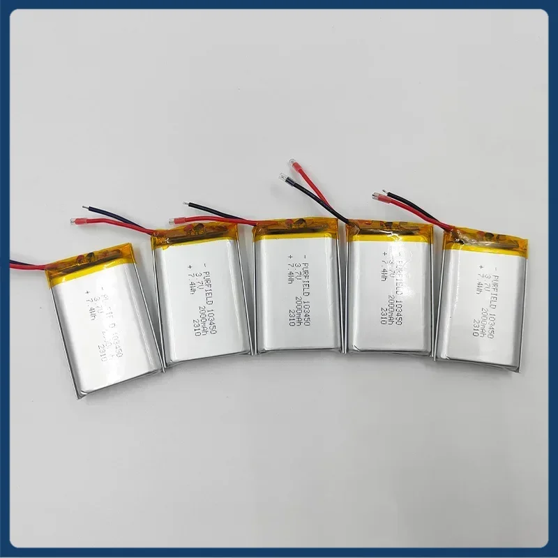

3.7V 2000mAh Lithium Polymer Rechargeable Battery for Power Bank Electronic Battery 103450 Li-Polymer Batteries