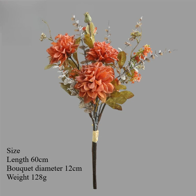 2 Stück künstliche Blumen, Herbst-Vintage-Magnolie, DIY-Hochzeitsstrauß, Tischdekoration für Zuhause, künstliche Hortensie, Pfingstrose, Kunstblume – Detail 14