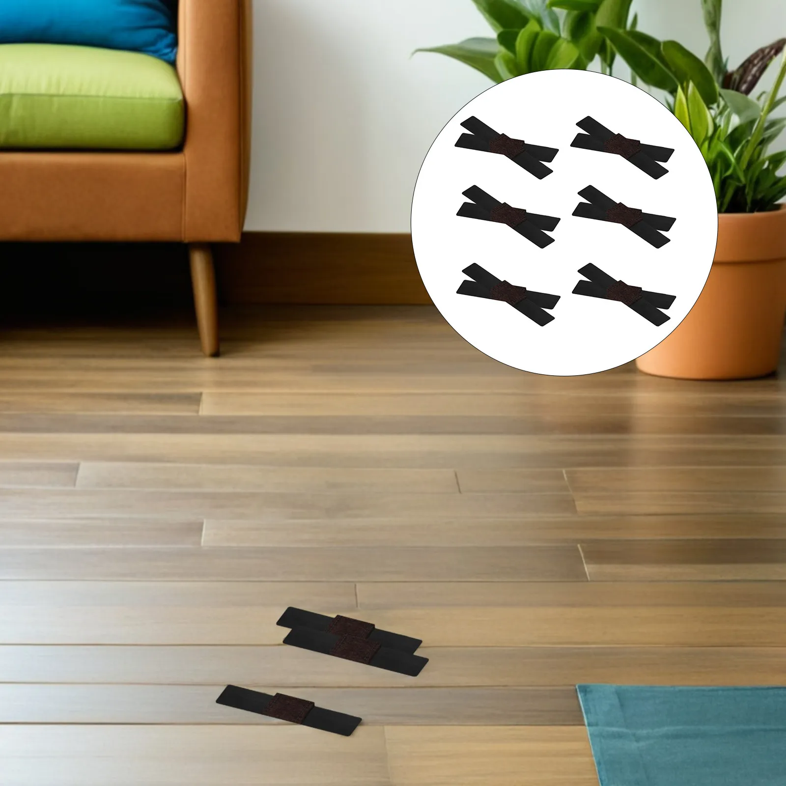12Pcs Chair Wrap-Around Furniture Pads Black Wear-Resistant Hook and Loop Fasteners for Sled Base Side Chair Bedroom Living Room