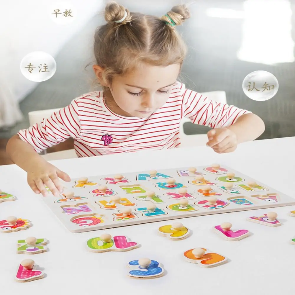 Ejercicios cerebrales, rompecabezas de madera con letras, tableros de agarre de mano, juego de mesa de números, animales, frutas, rompecabezas 3D, vehículo Montessori, regalo para niños