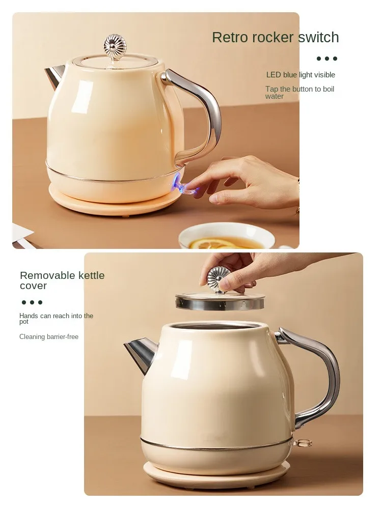 1500ML Electric Kettle 220V Water Boiling Kettle Pot Green/White Color Available Fast Heating Stainless Steel Inner