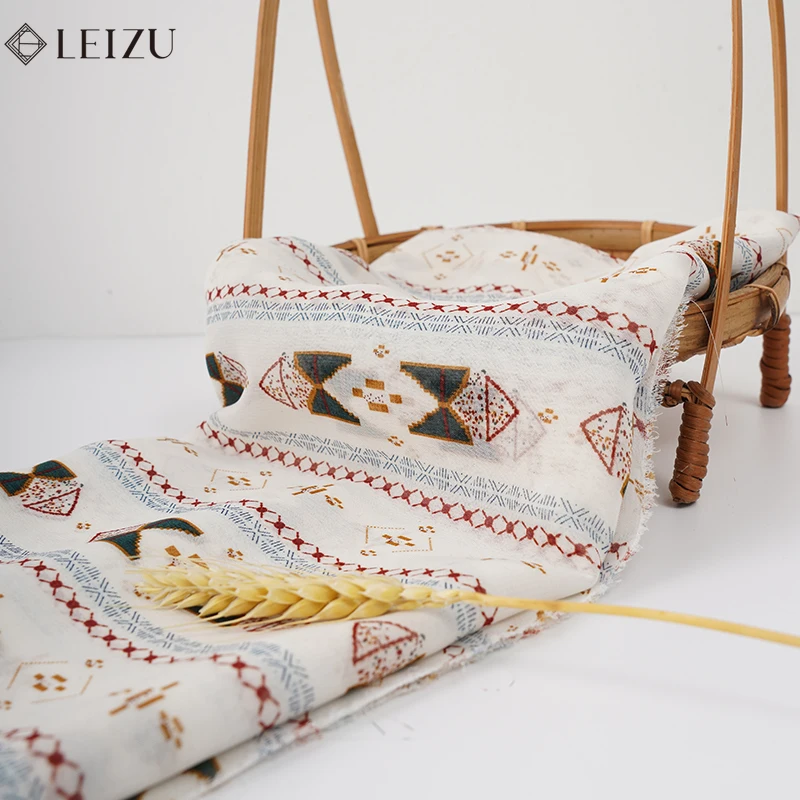 0,5M/2M/1M/0,5M Vintage chiffon print stof vakantie stijl voor doe-het-zelf jurken, shirts, pyjama\'s, hemdje rokken, strandrokken