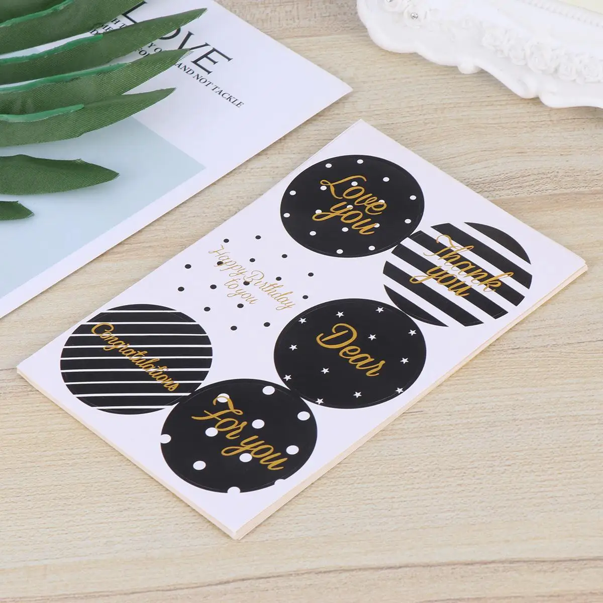 Stickers for Stamping Gift Labels Seal Sticker Cake Gift Label Tags Baking Seal Thank You Self Envelope Sticker Adhesive