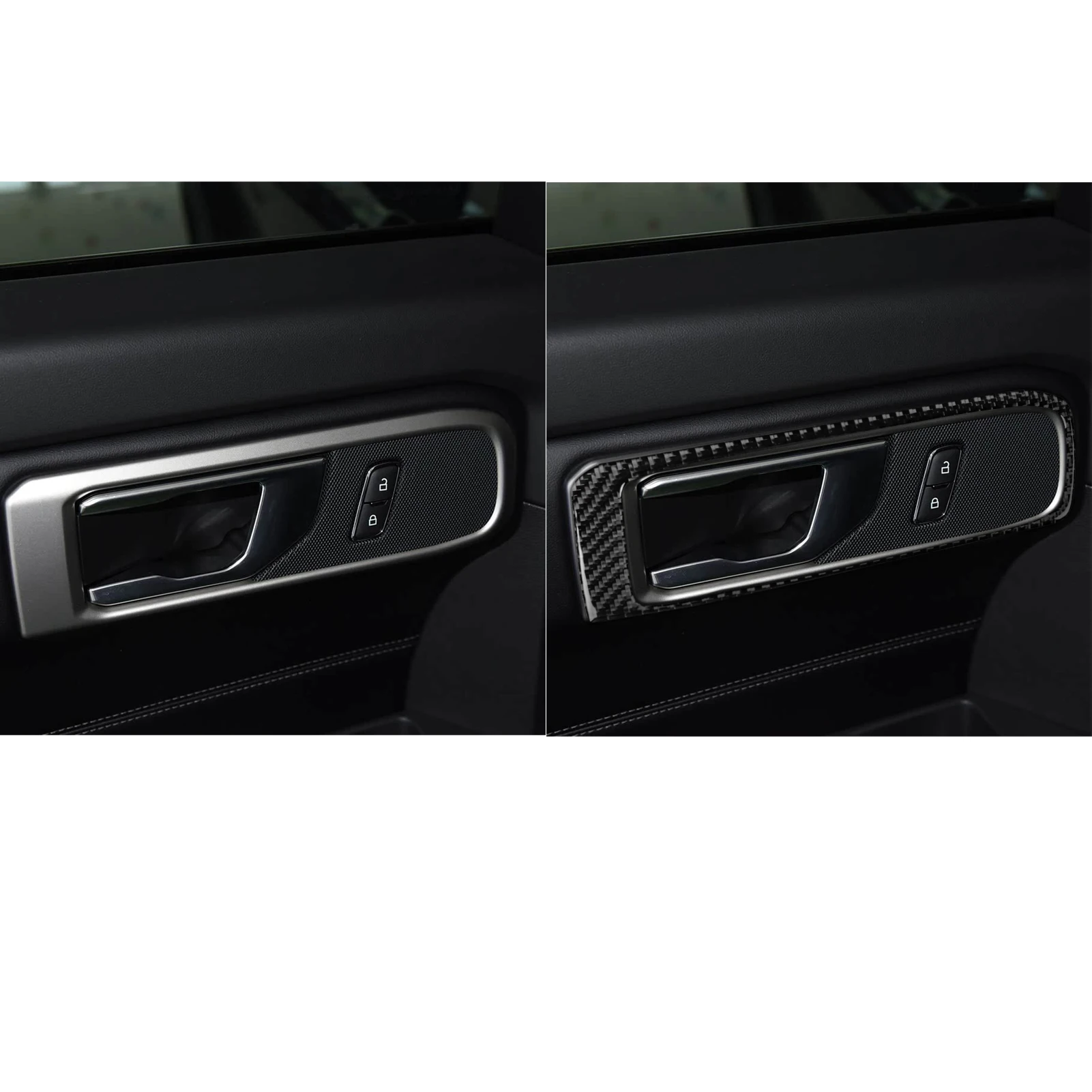 لفورد اكسبلورر 2020-2023 ألياف الكربون مقبض الباب الداخلي الإطار لوحة غطاء الكسوة اكسسوارات السيارات الداخلية لاصقة تزيين #4