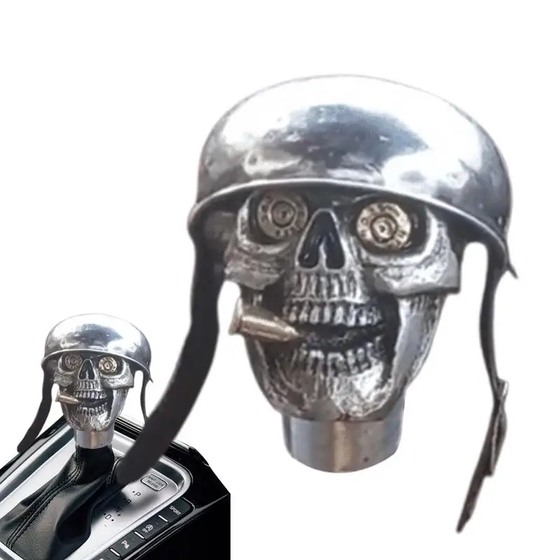 Skull Shifter Knob Skull Soldier Handle Shifting Knob Resin Car Handle Knob Handcrafted Handle Shifting Knob For Manual
