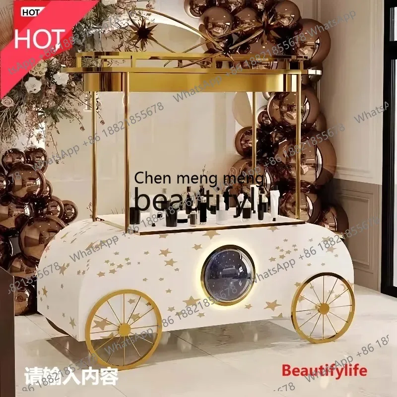 

Street Vendor Promotion Cart Market Mobile Handcart Multifunctional Outdoor Mobile Display Stall Cart ss26