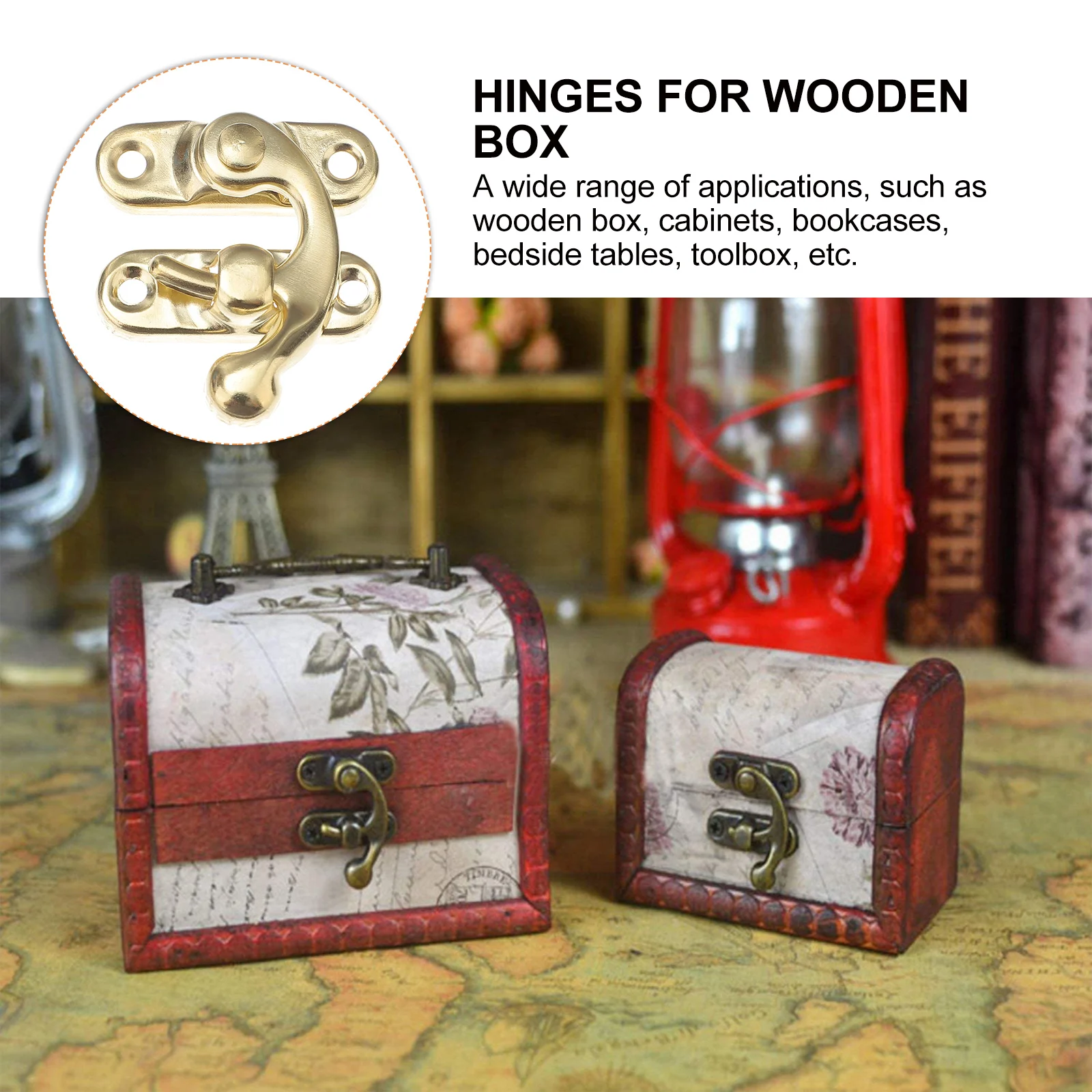 

10 Pcs Wooden Box Locks Chest Latches Door Hooks Cabinet Hinges Hardware 27x32mm White Right Hook for Furniture