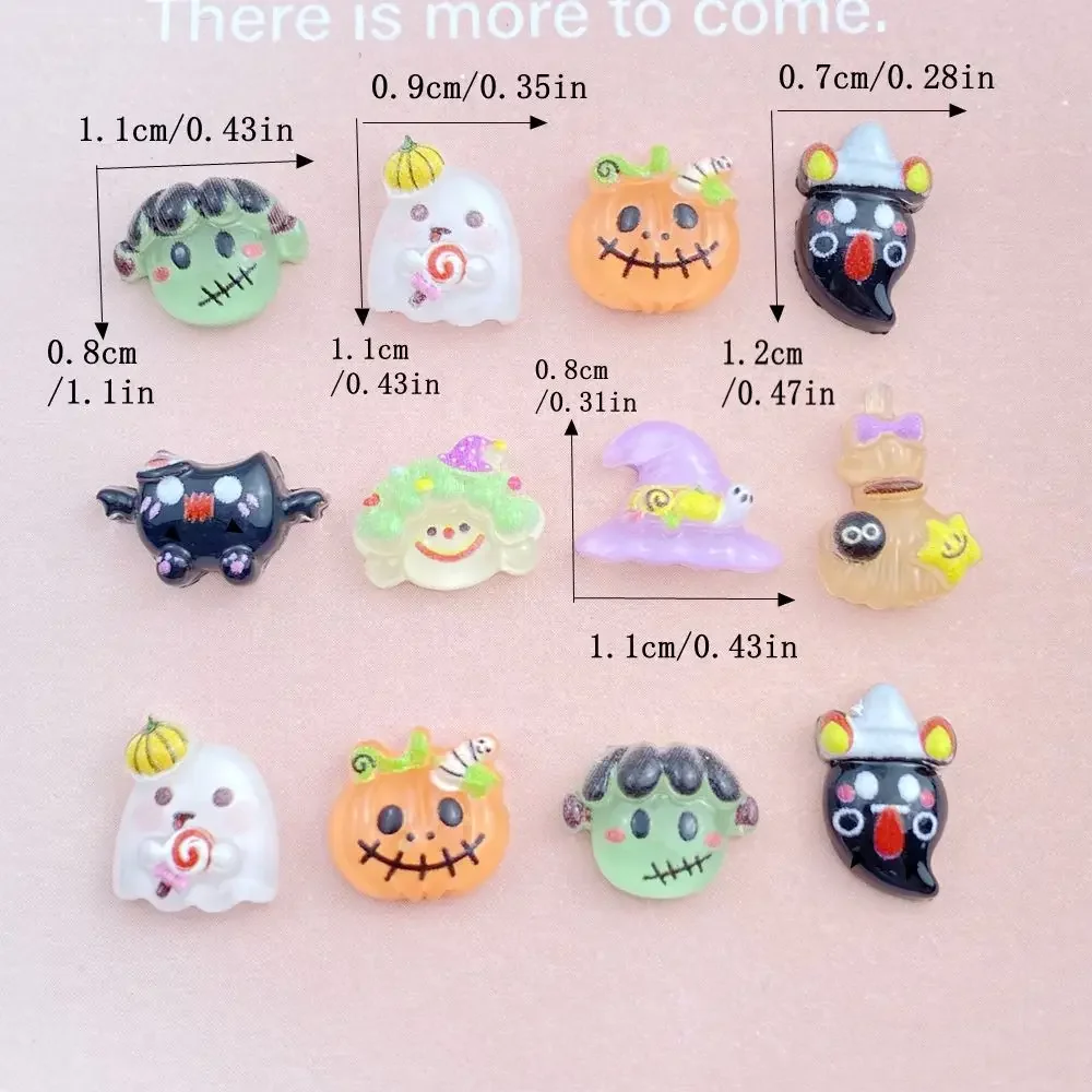 50Pcs New Cute Resin Small Halloween Collection Free Shipping Flat Back Ornament Jewelry Making Manicure Hairwear Accessories