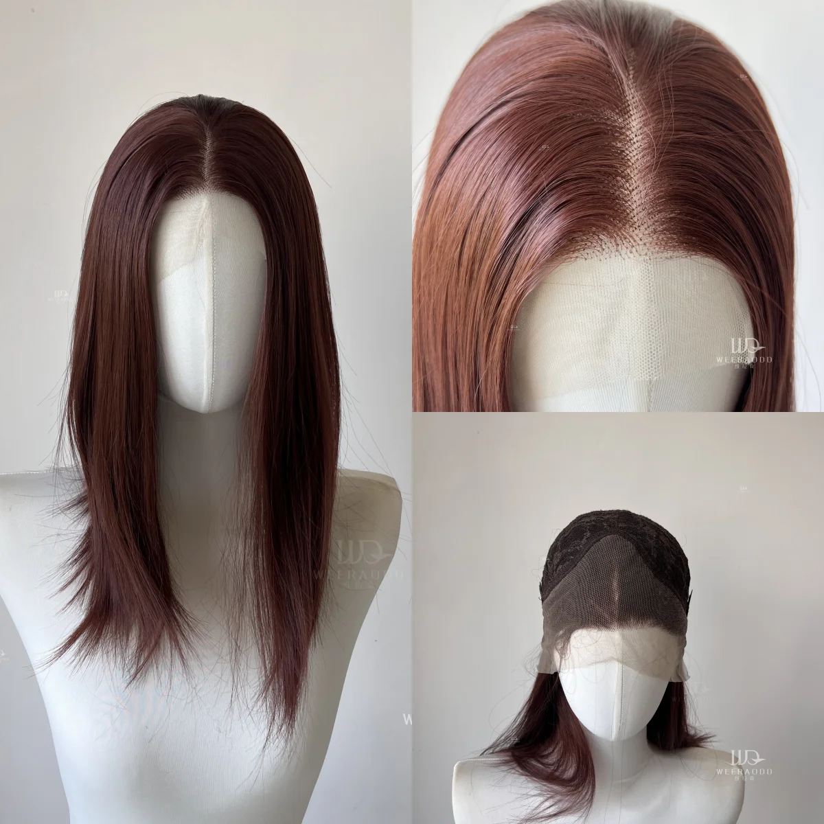 

Reddish Brown Short 14Inch 13*4 Lace Front Wig Nature Heat-resistant Fiber Hair Wig for Cosplay Synthetic Lace Wigs Daily Use
