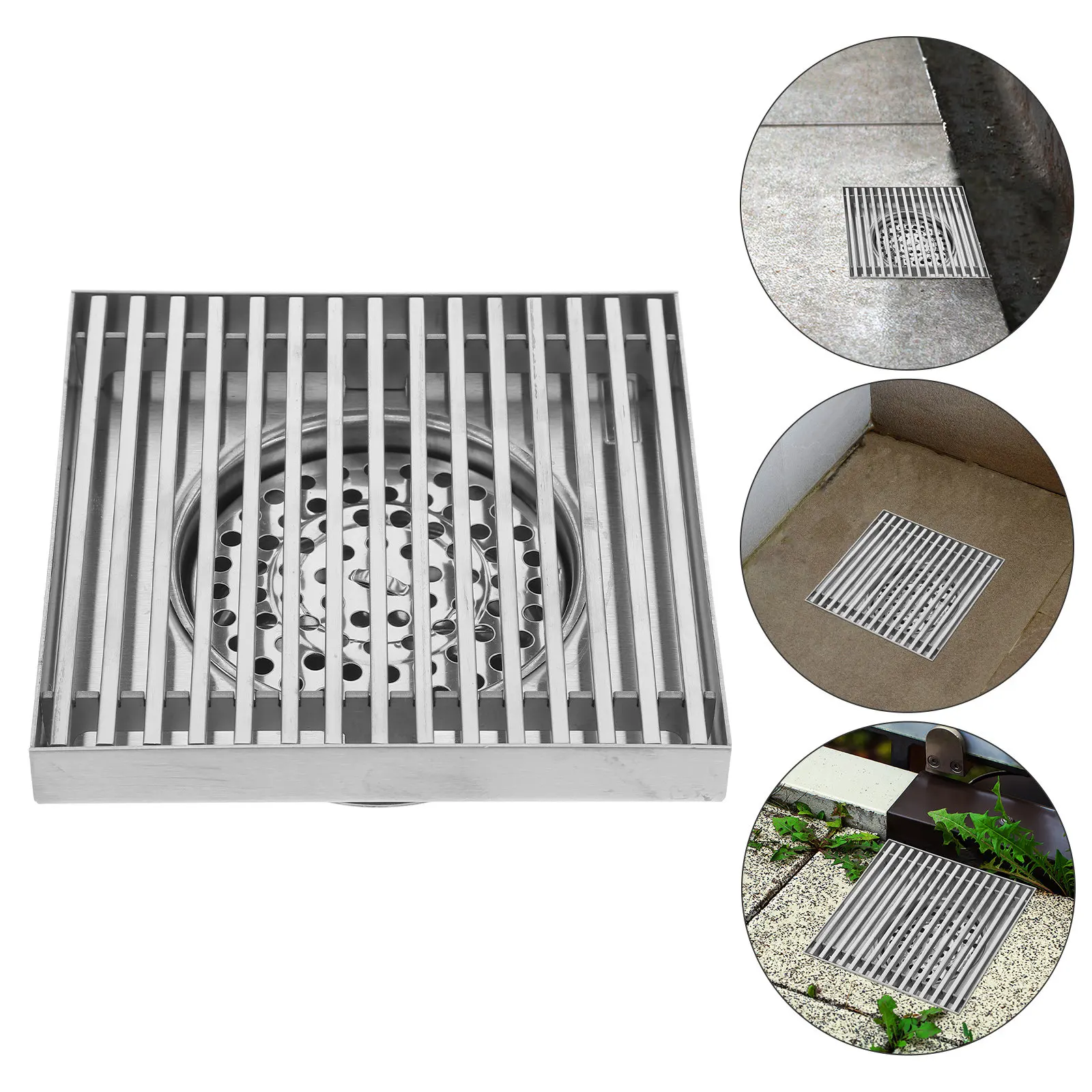 

Крышка для напольного слива из нержавеющей стали большого диаметра, решетка для уличного душа, для садов, патио, ландшафтного дизайна, прочная конструкция