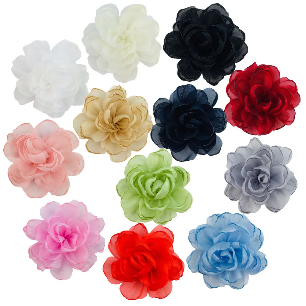 

500 шт., 6 см, сухая тарелка из органзы, цветок, корейская версия, костюм ручной работы с корсажем, атласные аксессуары «сделай сам», целые