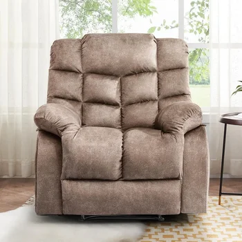 Image Chairs for Living Room Overstuffed Breathable Fabric Reclining Chair Manual Sofas