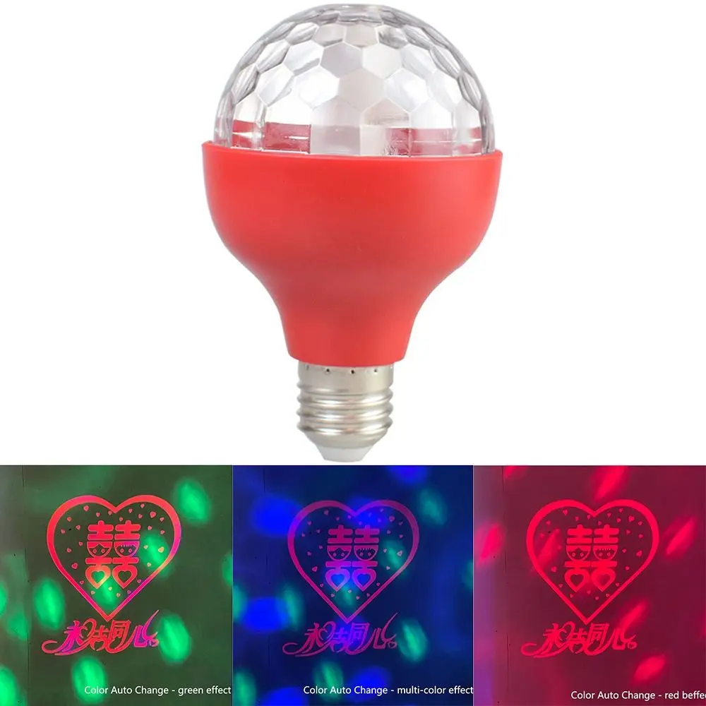 

E27 Spring Festival Projector Lamp New Year Chinese Character Fu Character New Year Lantern Automatic Color Change