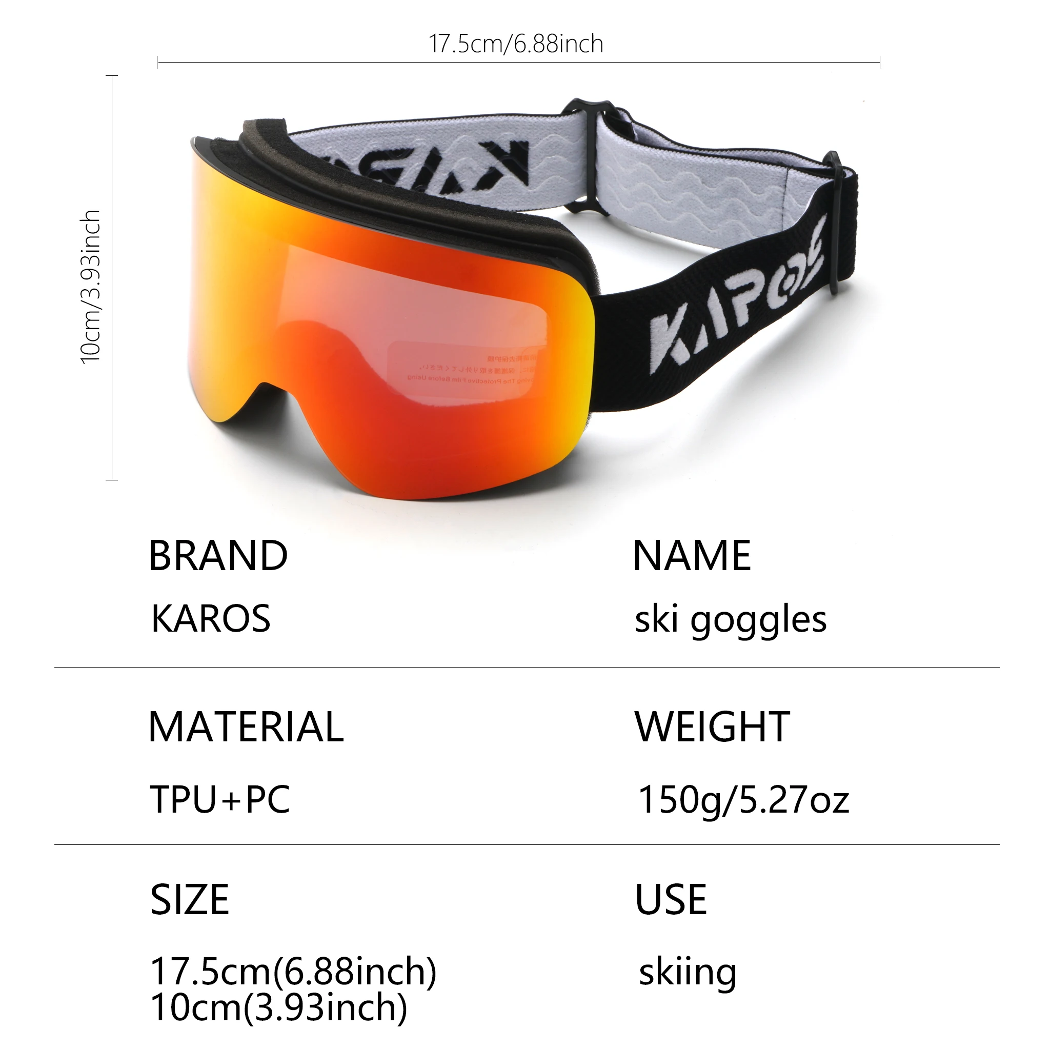 New Double-Layer Anti-Fog Large Cylindrical Ski Goggles, Adult Outdoor Sports Glasses for Skiing, Cycling, Mountaineering & Snow