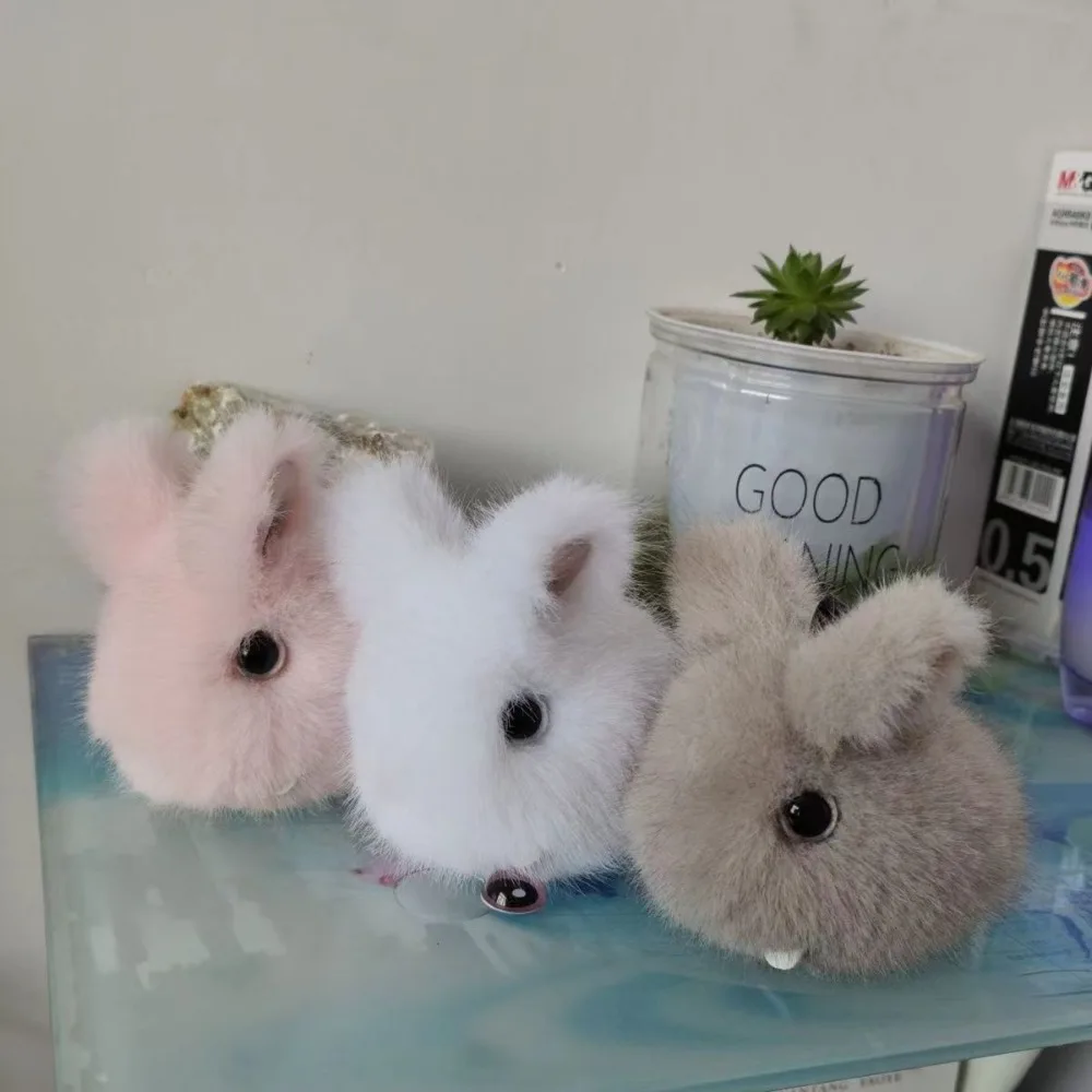 Przenośna torba z królikiem Breloczek Mini królik Breloczek do kluczy Śliczny króliczek z futra Hairball Breloczek do torby samochodowej — zdjęcie 5