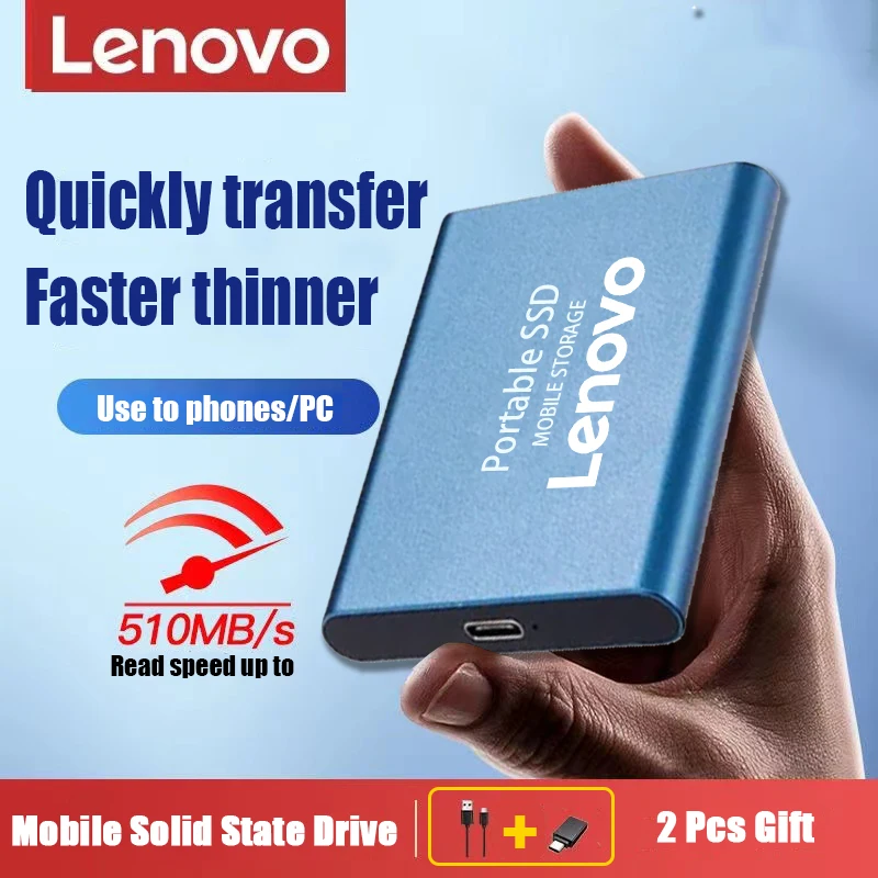 New Lenovo Portable 2TB SSD 4TB 16TB External Hard Drive Type-C USB 3.0 High Speed 8TB External Storage Hard Disks For Laptops