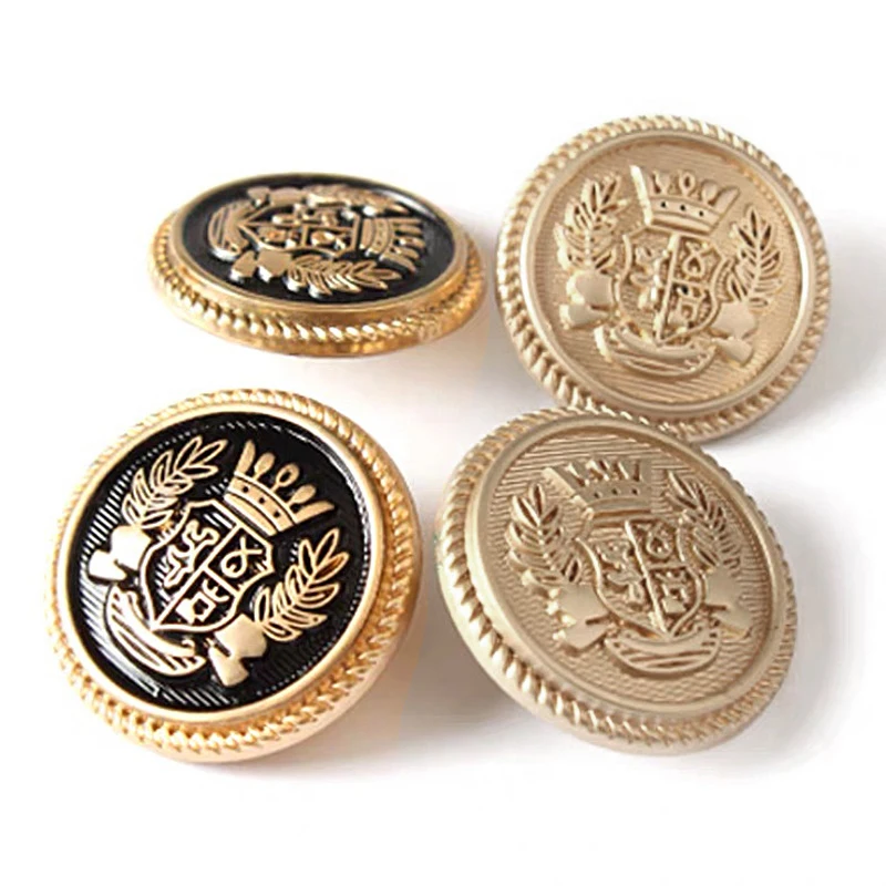 10Pcs Vintage Clothing Buttons European Style Crown Pattern Metal Round Buttons Jacket Coat Buttons DIY Sewing Supplies