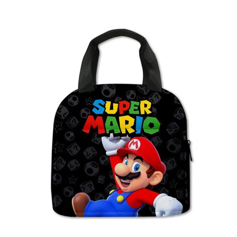 Super Mario Bros Insulated Lunch Bag Anime Portable Handheld Bento Thermal Bag Children School Picnic Food Storage Box Gifts