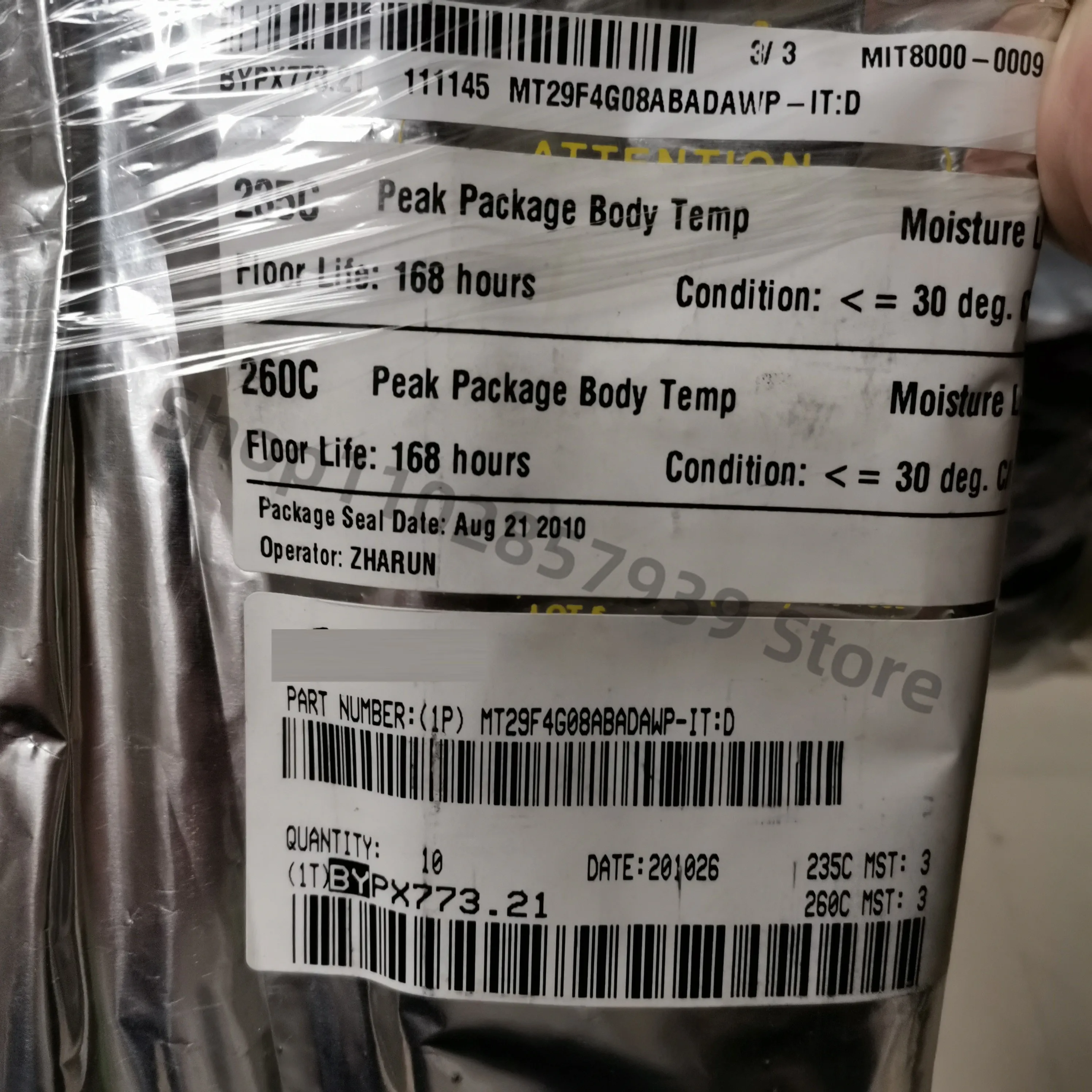 

MT29F4G08ABADAWP-IT:D TSOP48 IC FLASH 4 ГБИТ ПАРАЛЛЕЛЬНОЕ 5 шт./лот Оригинальные и аутентичные, бесплатная доставка