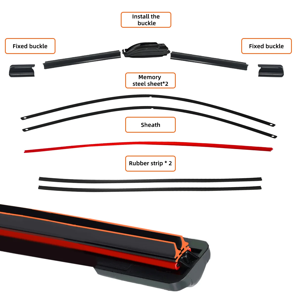 Front Wipers For Ford Focus mk2 enfoque mk2 2004-2011 Wiper Blade Rubber 26\