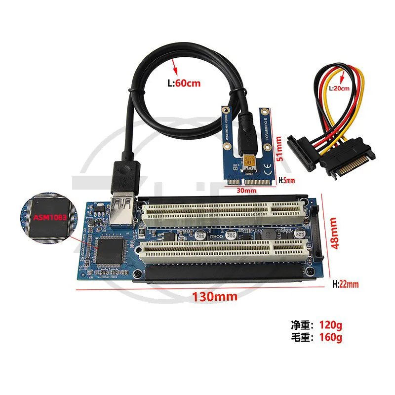 Mini PCI-E to PCI Adapter Card, Mpcie to PCI Slot Expansion Card for Industrial Motherboard, PCI Capture Card External Adapter