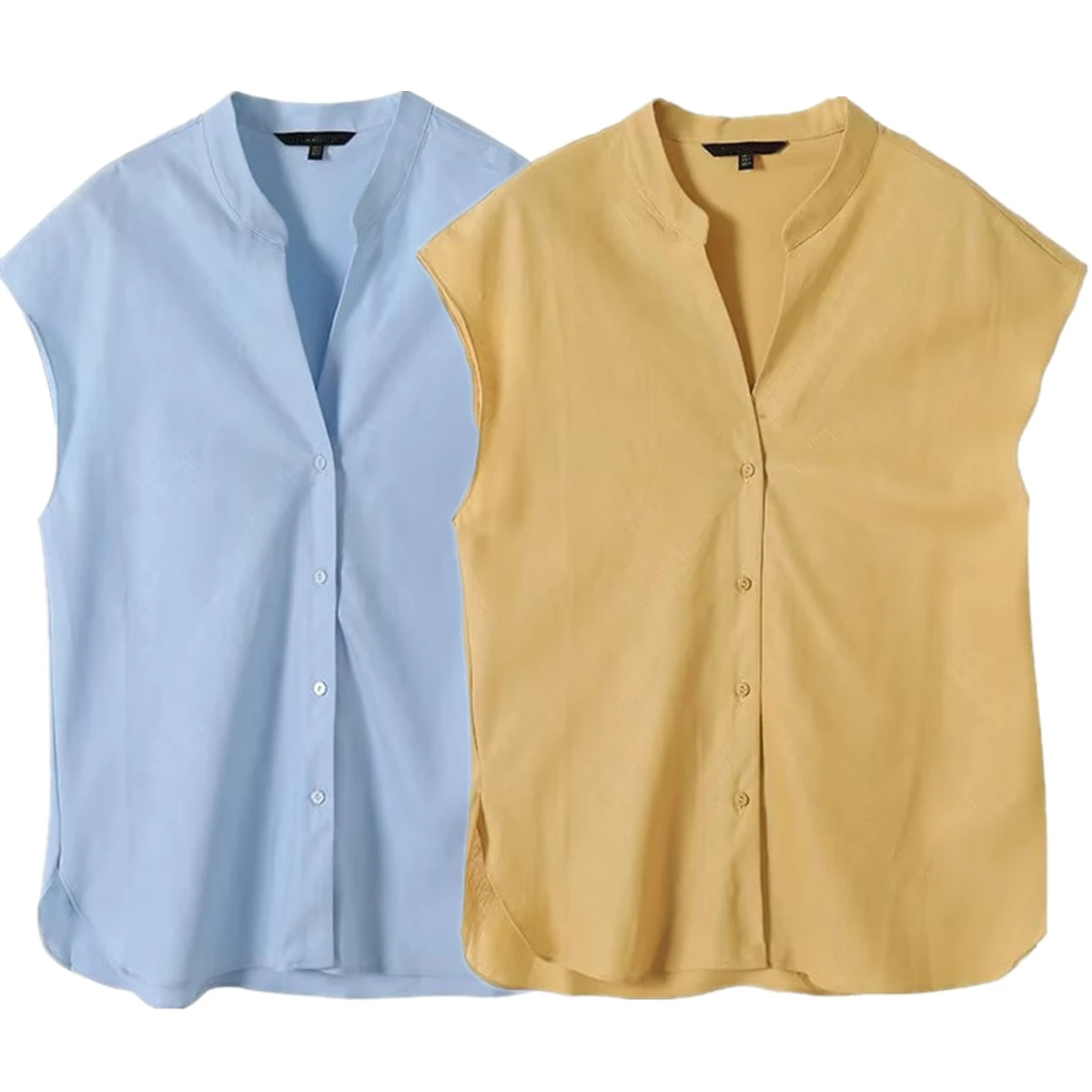 

Maxdutti Minimalist Japanese Cotton And Linen Shirt Summer Sleeveless Shirt For Women Blouse Woemn Tops