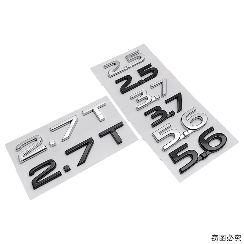 

2.5 3.7 5.6 2.7T labels trunk logo for Infiniti 5.6 2.7T displacement body leaf panel rear tail integrated digital car sticker