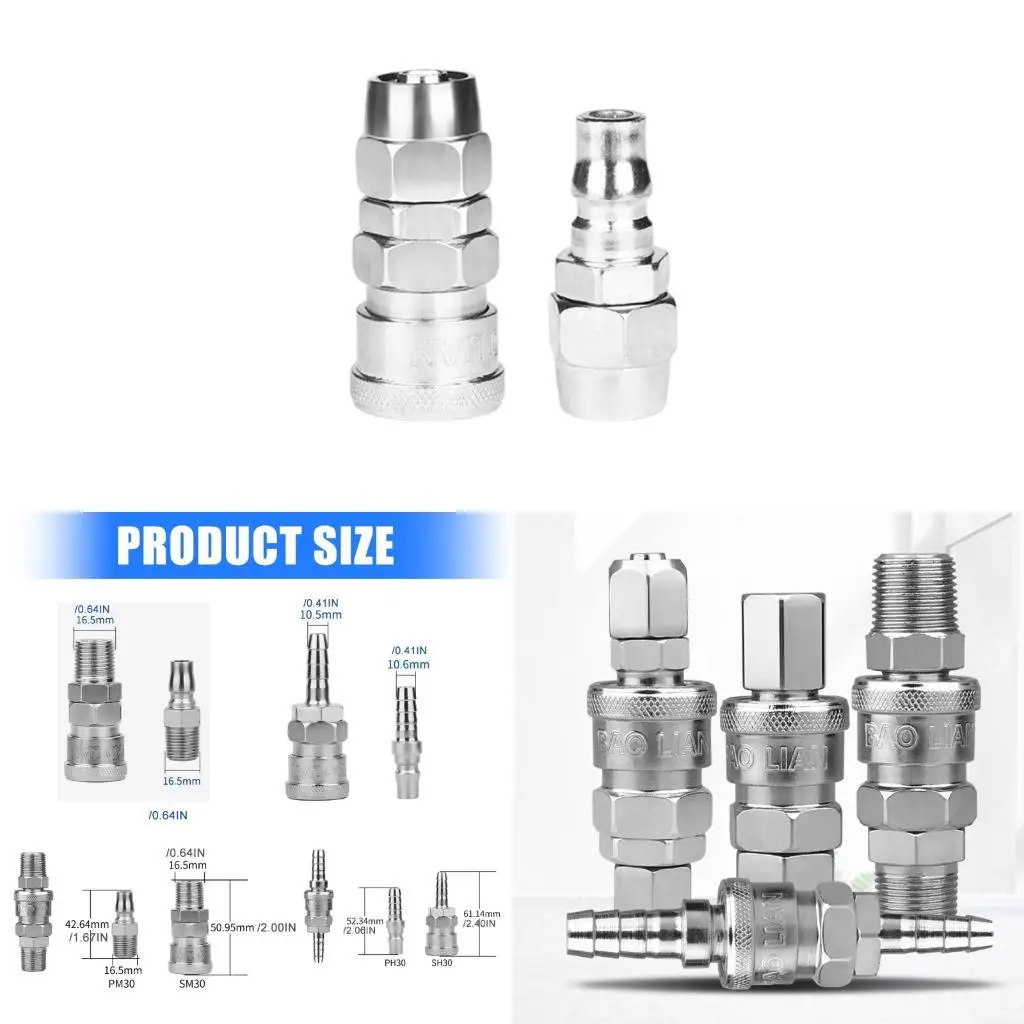 Leakproof Air Quick Connector Universal Gas Hose Nozzle Pneumatic Component  