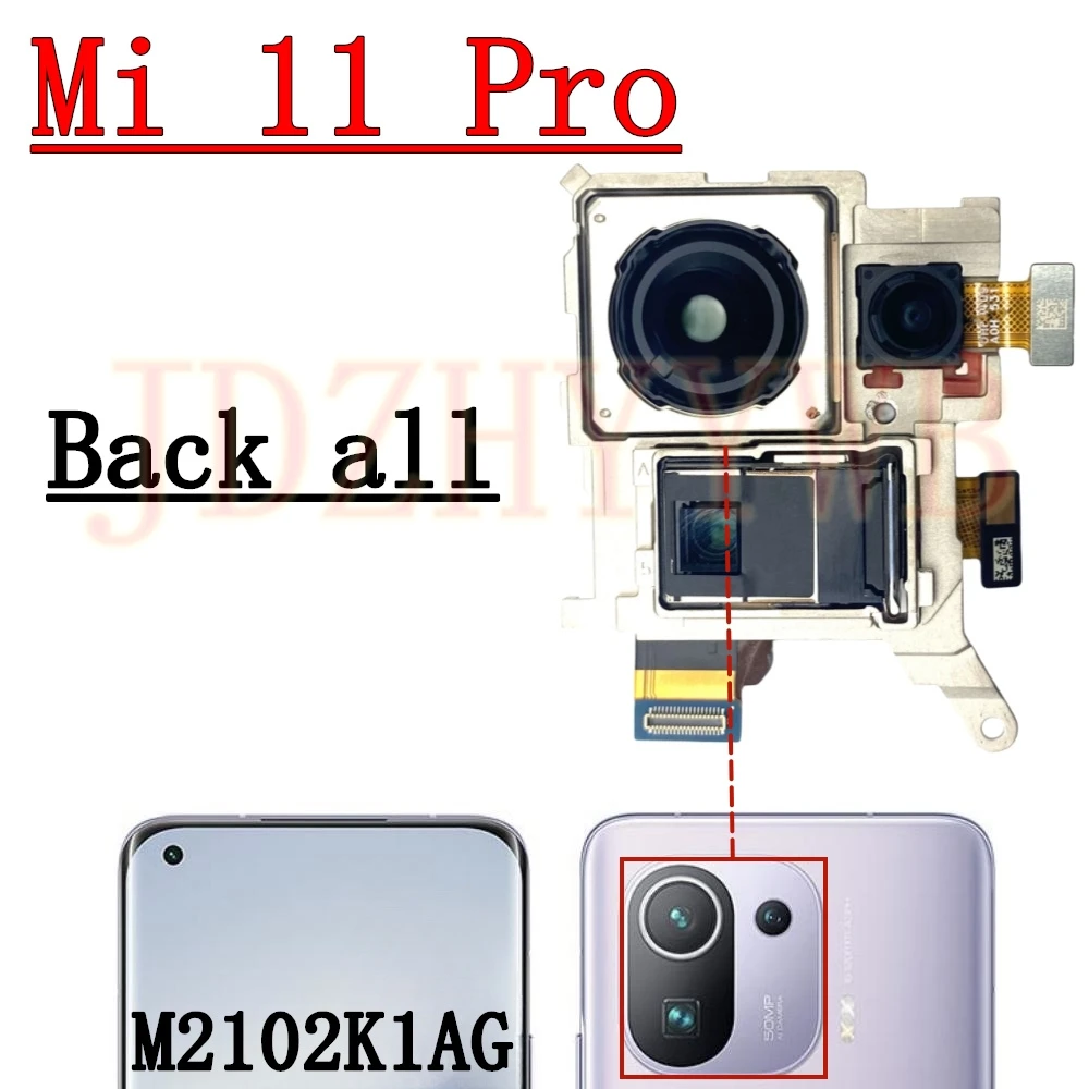 الكاميرا الأمامية والخلفية لشاومي Mi 11 Pro Mi11Pro أمامي Selfie واسع الرئيسي الخلفي التي تواجه وحدة الكاميرا أجزاء الكابلات المرنة #2