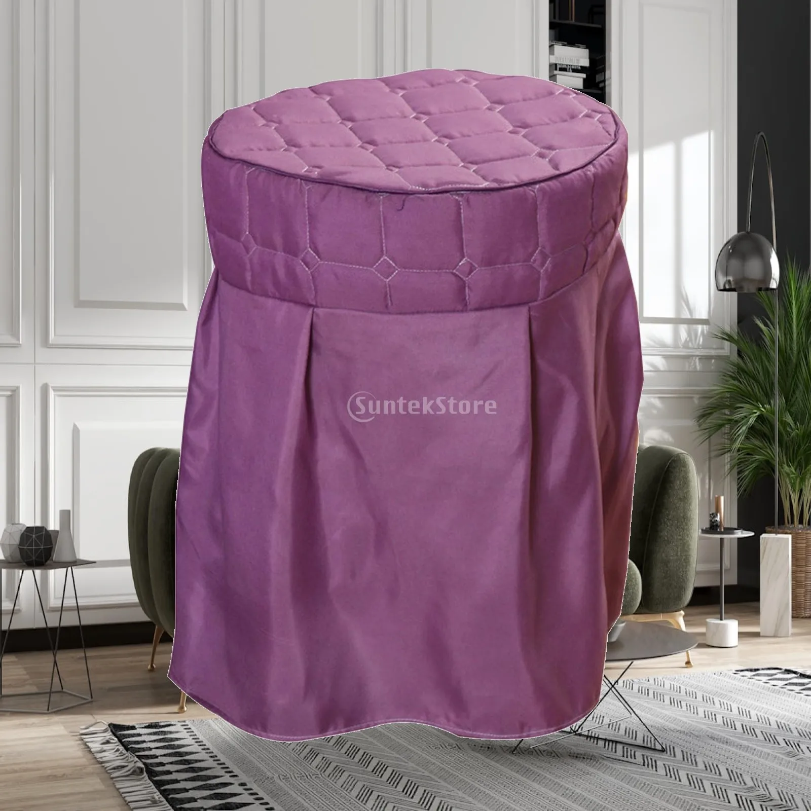 Down Velvet Round Stool Cover Stretchy Seat Protector for Home Office Beauty Salon Dorm Spa Accessories