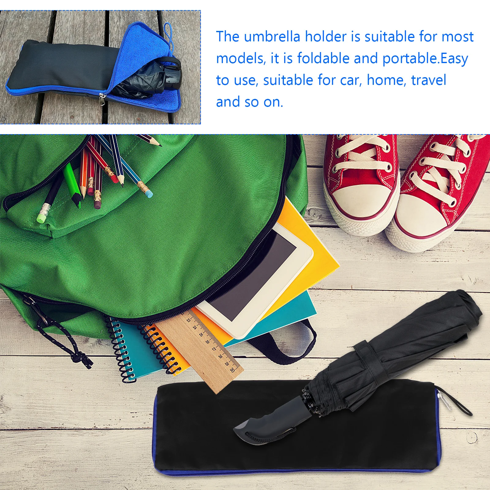 방수 우산 파우치 접이식 휴대용 정리함 자동차 가정 여행용 우산 보관 가방 걸이형 파우치 케이스