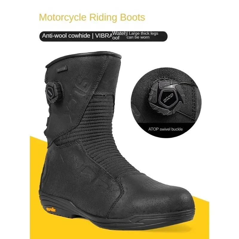 Arcx Motorcyclist Boots Road Men Motorcycle Travel Long-distance Breathable Pull Boots Anti-drop Waterproof Motorcycle Boots