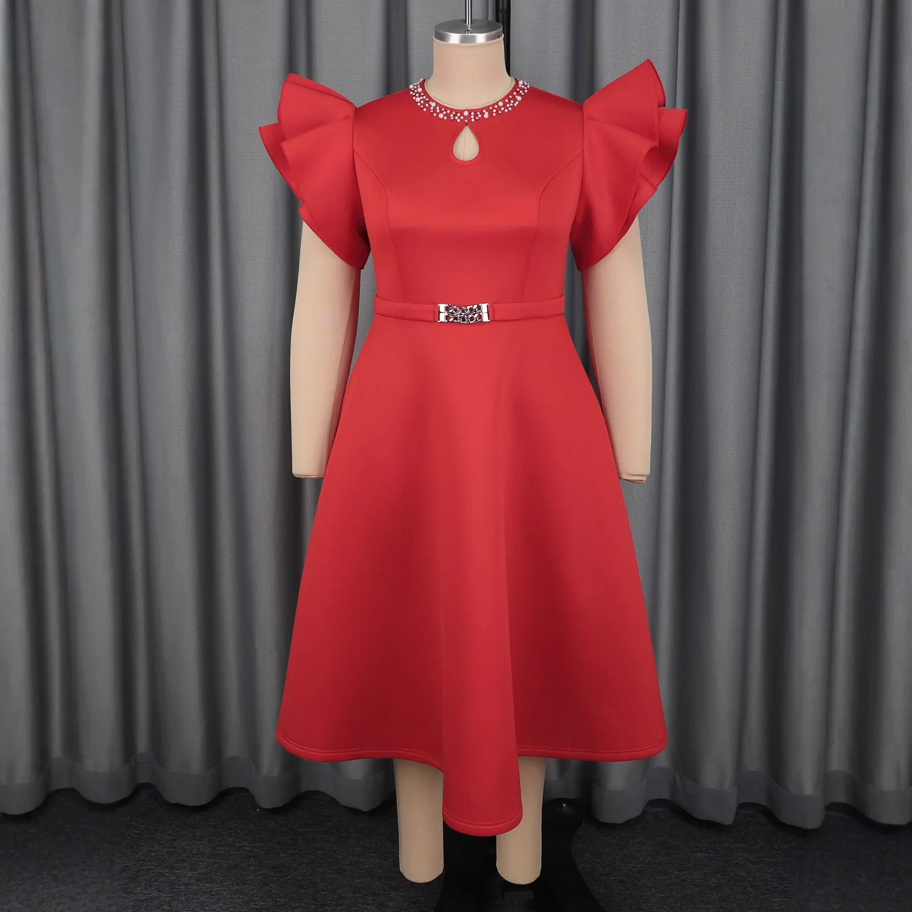 

S-4XL Plus Size African Party Dresses for Women Dashiki Sexy Midi Dress Elegant Outfits Muslim Wedding Evening Gown 2026