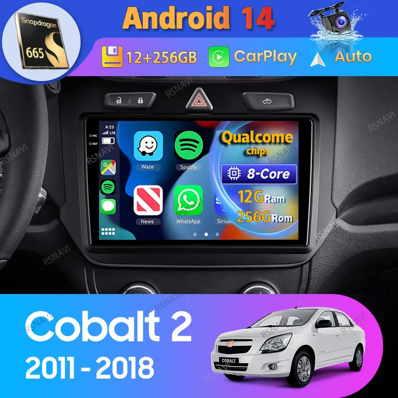 

Android 14 Car Radio For Chevrolet Cobalt 2 2011 2012 - 2018 Carplay Auto GPS WIFI+4G BT Video 2Din Navigation Stereo Player DVD