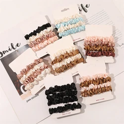 4Pcs/Set Large Intestine Hair Circle Solid Color Hair Scrunchies Girls Rubber Bands Hair Rope Simplicity Elastic Hair Ties