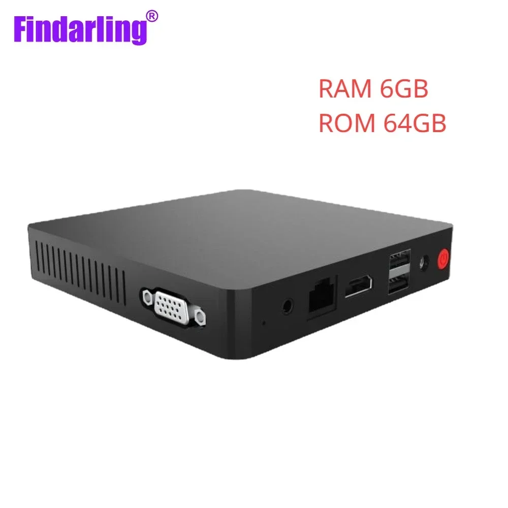 Fanless CPU Intel N3350 MINI PC ,Windows 10 Pro  6GB RAM 64GB ROM ,WiFi HD VGA Dual-Screen Display ,USB 3.0 Support M.2 2280 SSD