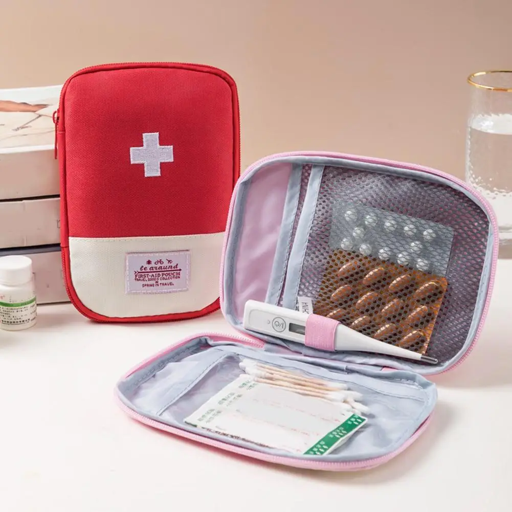 Portable First Aid Medical Kit Travel Outdoor Camping Emergency Medicine Storage Bag Travel Mini EDC Pouch Organizer Pill Case
