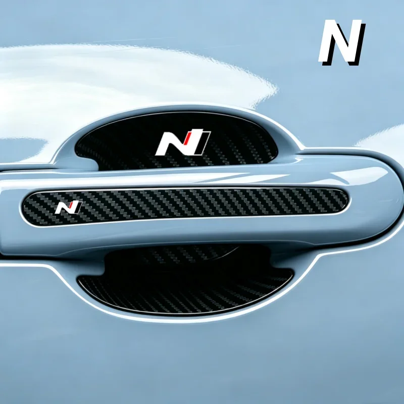 Door Bowl Car Stickers Cover for Hyundai Nline Santa Fe Tucson Elantra Kona Sonata NX4 Veloster Carbon Fiber Exterior Decals
