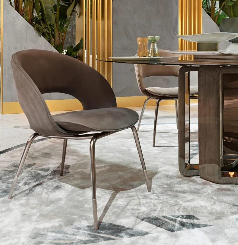 Italian minimalist home dining chair designer rainbow  back modern light luxury hotel coffee negotiation book