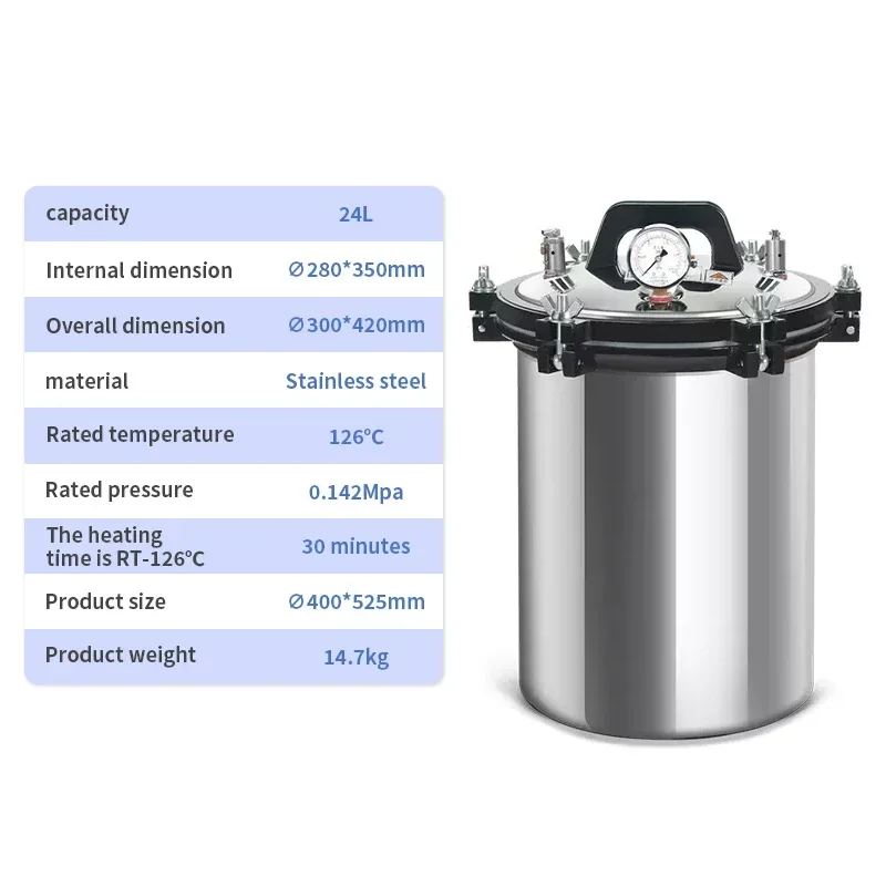 Autoclave, esterilizador de vapor a presión portátil automático, laboratorio, pequeña olla de desinfección médica vertical