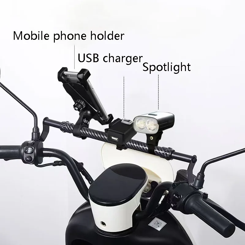 ABS المواد تمديد قضيب التثبيت للدراجات النارية سكوتر ATV جبل قوس من حامل هاتف الأضواء شريط التوازن عبر بار #3