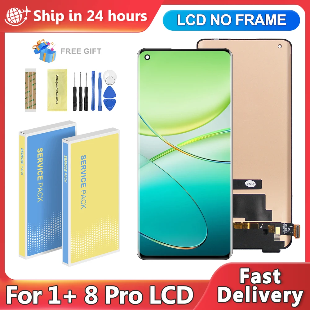 

OLED 8Pro Display Screen For OnePlus 8 Pro LCD Display Touch Screen Digitizer Assembly Replacement 8pro Screen Replacement