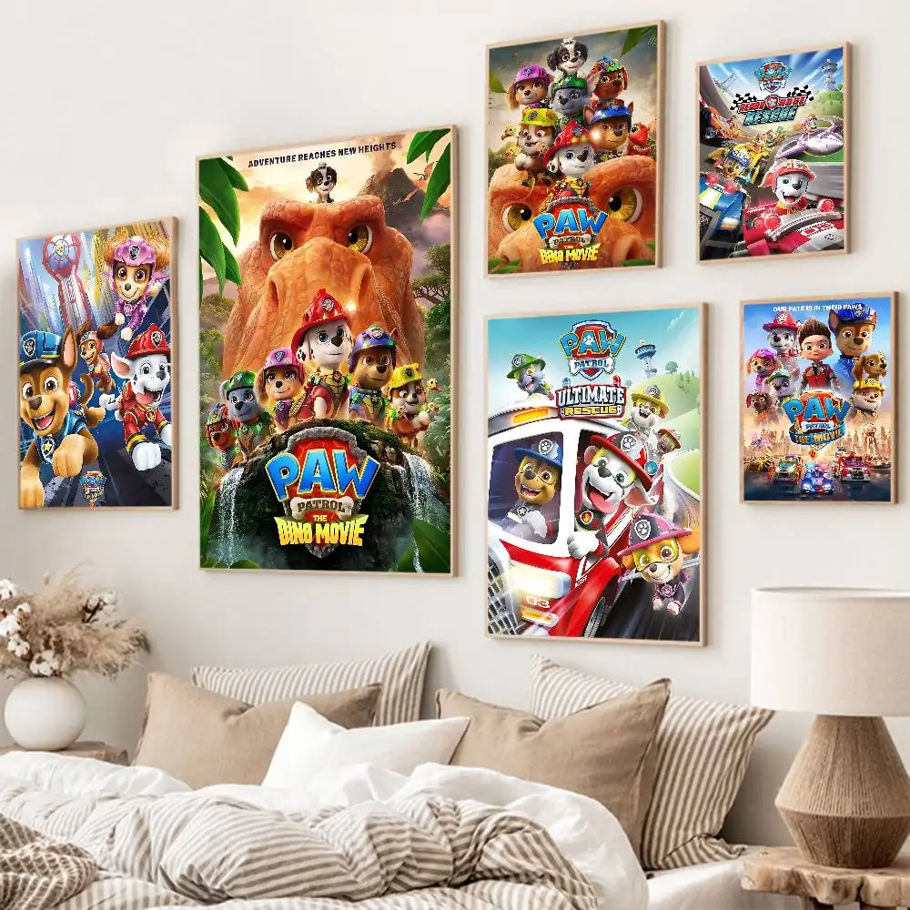 Funny-P-PAW-P-Patrol Classic Vintage Posters Whitepaper Prints Posters Artwork Kawaii Room Decor