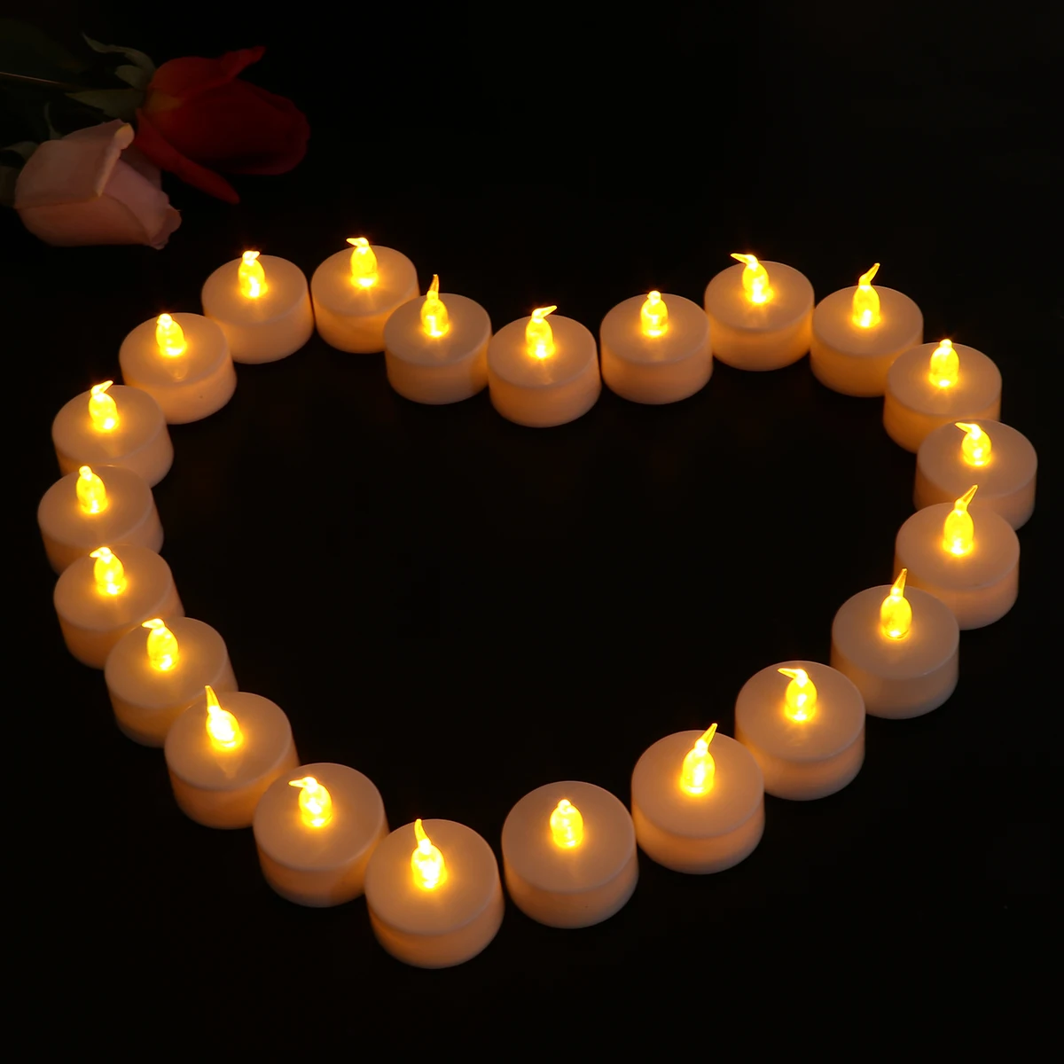 

48pcs Realistic Led Flameless Tea Lights Operated Bright Lights Plastic Candles For Birthday Wedding Decoration