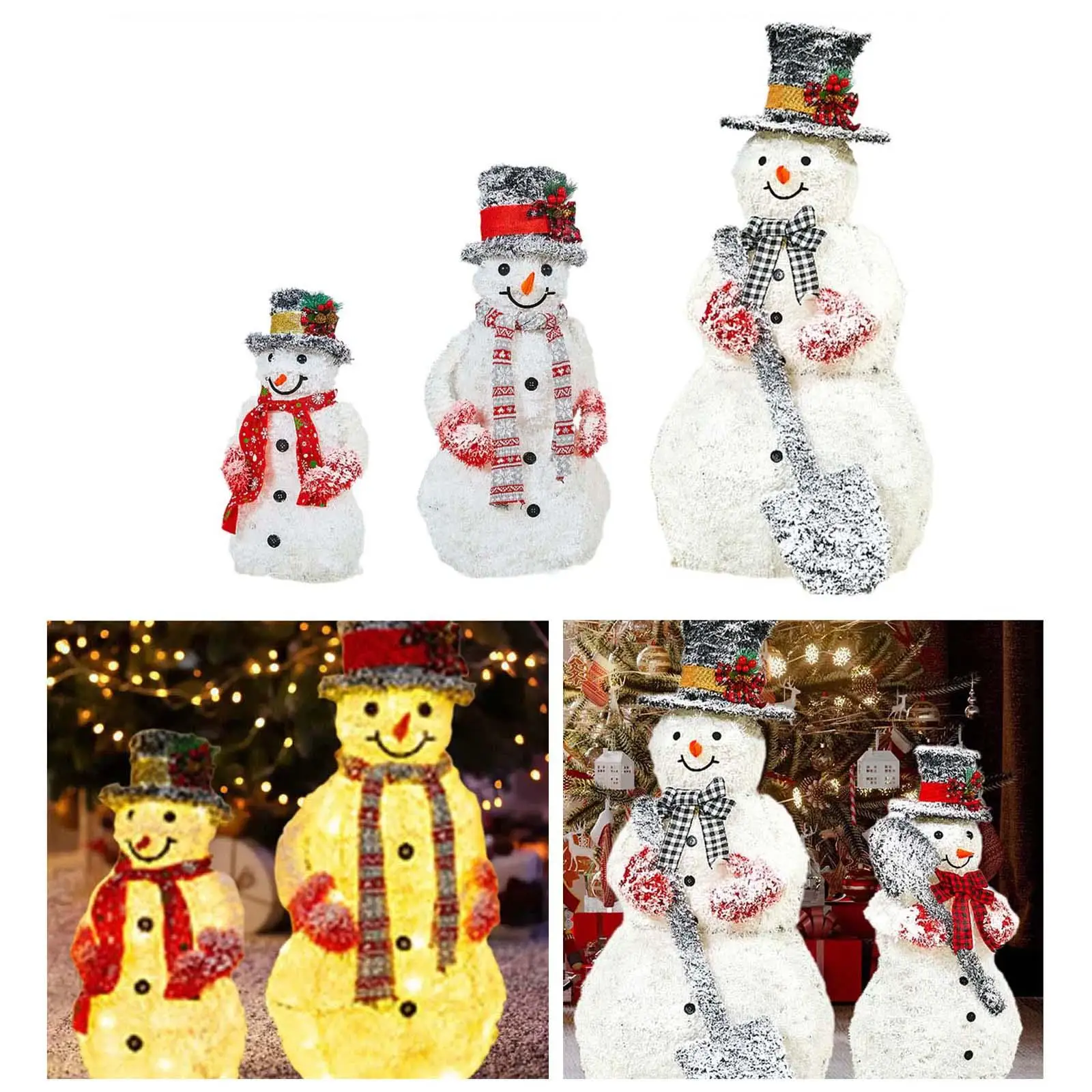 

Christmas Figurine Artwork Gift Snowman Statue for Living Room Hotel Desktop