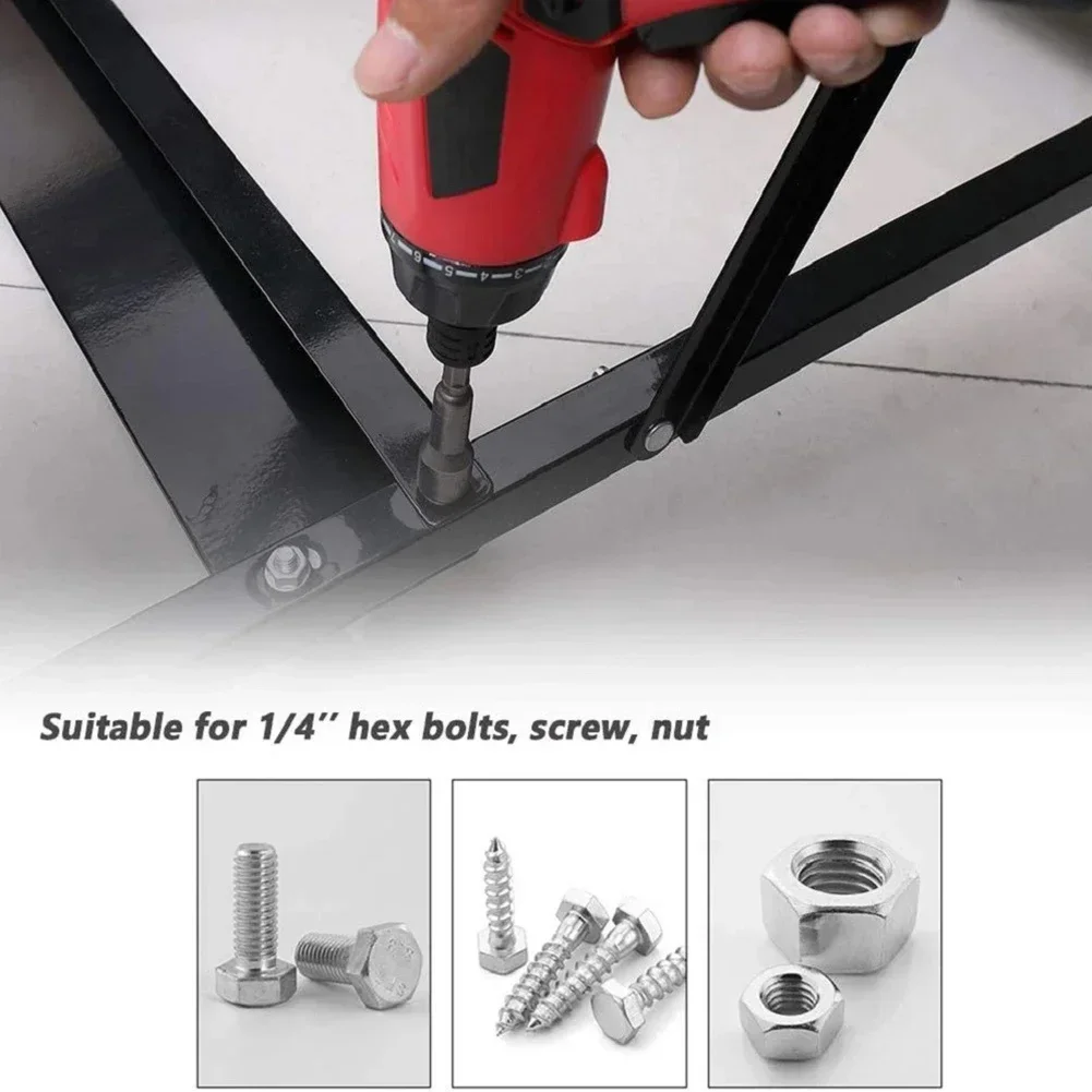 Imagem -06 - Hex Soquete Manga Bocais Porca Driver Conjunto Adaptador de Broca Chave de Fenda Elétrica Porca Driver Soquete Chave de Fenda Ferramenta 10 mm Peças