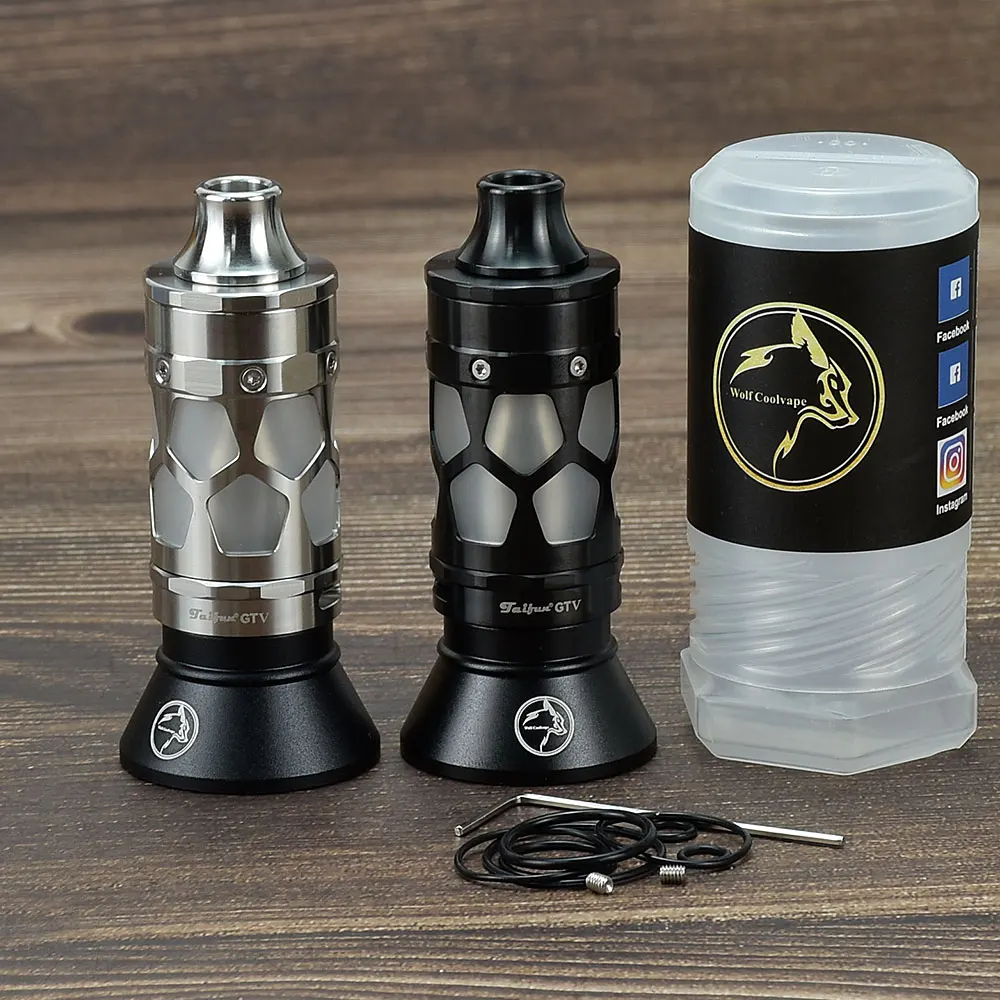 Wolfcoolvape 25mm Taifun GT5 RTA Vape Tank Typhoon GTV Style Atomizer 6ml 316SS Rebuildable RTA Vaporizer do Mods