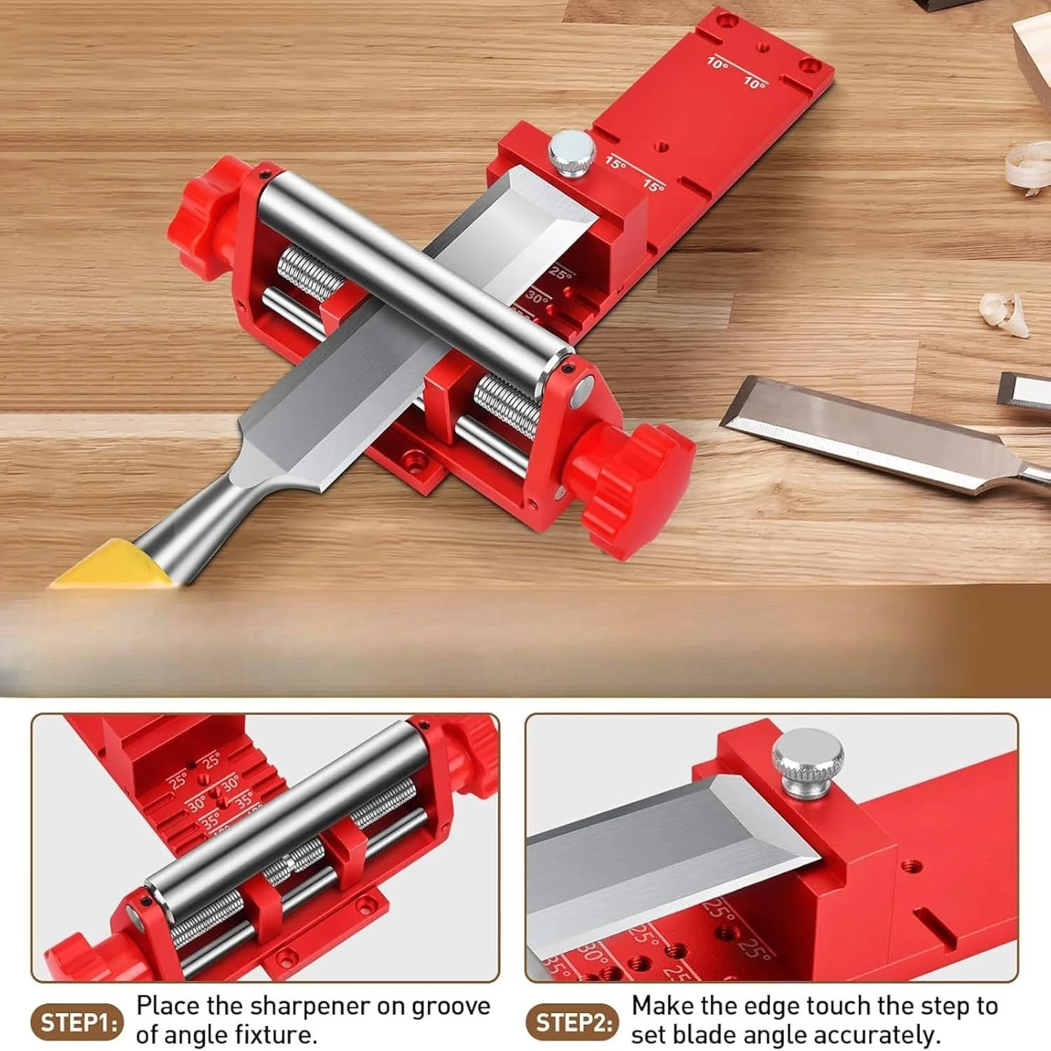 Chisel sharpening fixture with diamond sharpening stone 400 #1000 #grains Angle range from 10 ° to 45 °